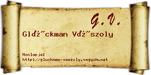 Glückman Vászoly névjegykártya